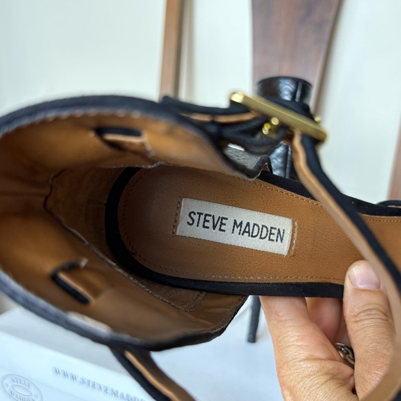 Steve Madden Black Peep-Toe Heels - Picture 6 of 7